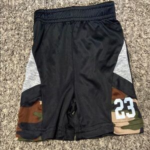 Men's Black and Camouflage Athletic Shorts
